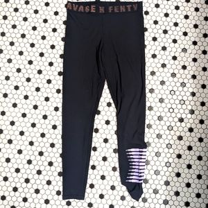 Savage X Fenty L Black & Lavender Leggings